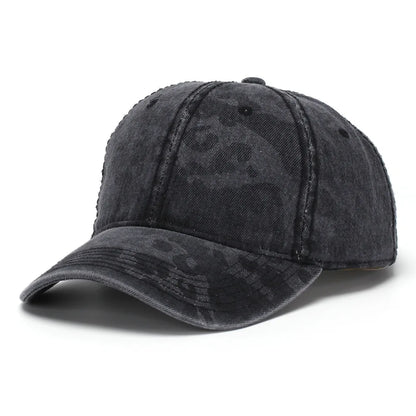New Spring and Autumn Washed Leopard Print Baseball Cap All Cotton Camouflage Duckbill Cap Fashionable