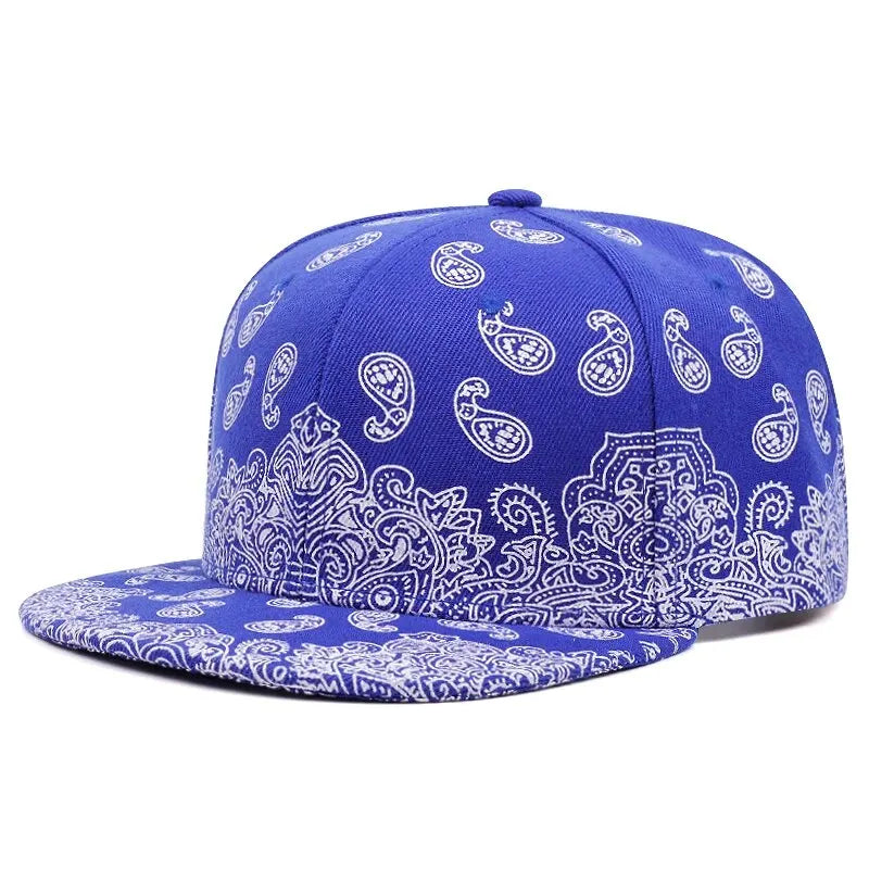 Fashion West Coast Cashew Flower Printing Snapback Cap Outdoor Sun Men Woman