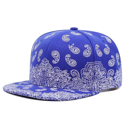 Fashion West Coast Cashew Flower Printing Snapback Cap Outdoor Sun Men Woman