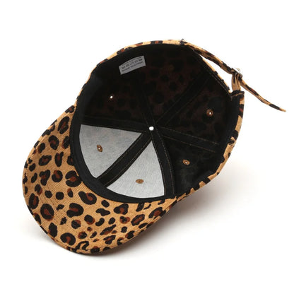 Unisex Leopard Baseball Cap For Women Men's Retro Corduroy Winter Hat