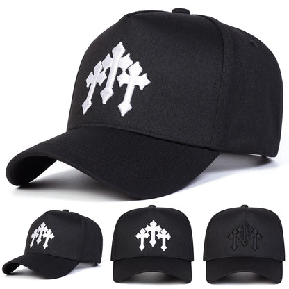 Unisex Cross Embroidery Baseball Caps Spring And Autumn
