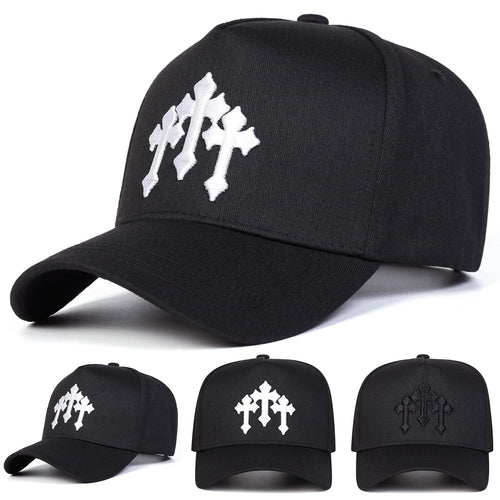 Unisex Cross Embroidery Baseball Caps Spring And Autumn