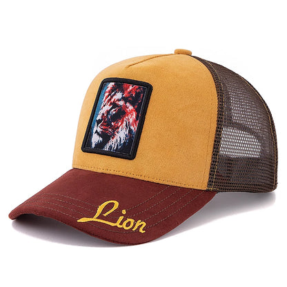 Unisex Trucker Hat Grizzlies Pattern Patch Design Suede Sun Hat Summer Animal Baseball Cap For Men Women ﻿