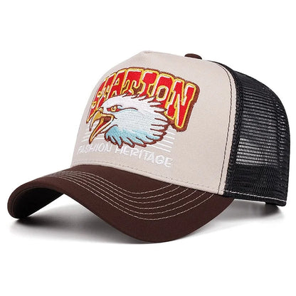 Unisex Baseball Cap Classic Station Letter Pattern Mesh Cap Men And Women