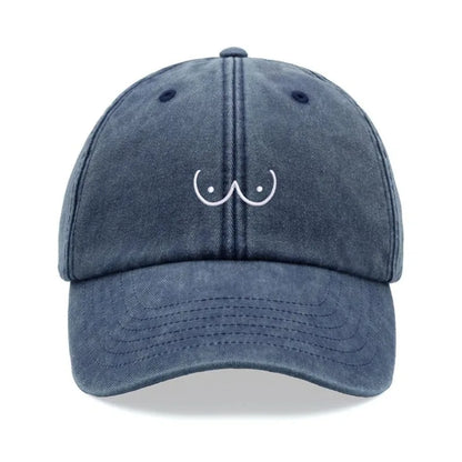 1pc Boobs Cartoon Baseball Caps for Women,Vintage Washed Funny