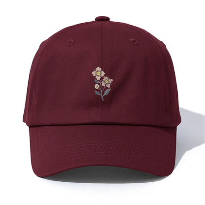 Flower Print  Baseball Cap For Adults Minimalist Retro Style Casual Soft Adjustable Dad Hat Perfect As Gift