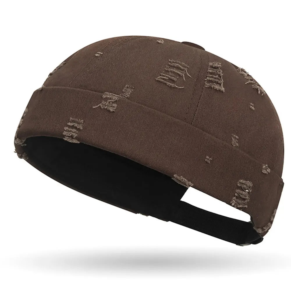 Washed Cotton Destroyed Ripped Docker Cap