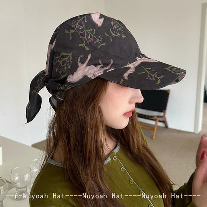Korean Plaid Butterfly Horse Bandhnu Visors Hats