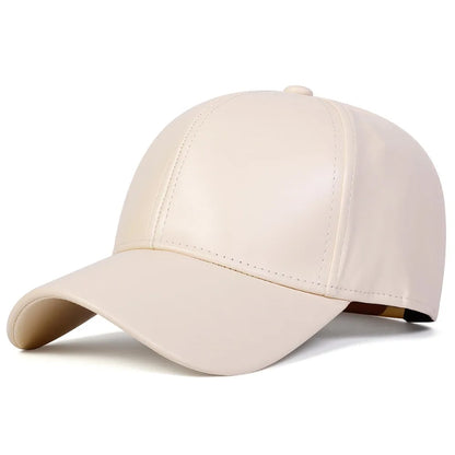 Simple Fashion PU Solid Baseball Cap Casual Caps