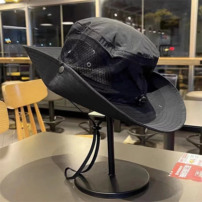 Bucket Hat Outdoor Wide Brim Breathable Summer Camping Hiking Mountaineering Panama Hat for Tarlve