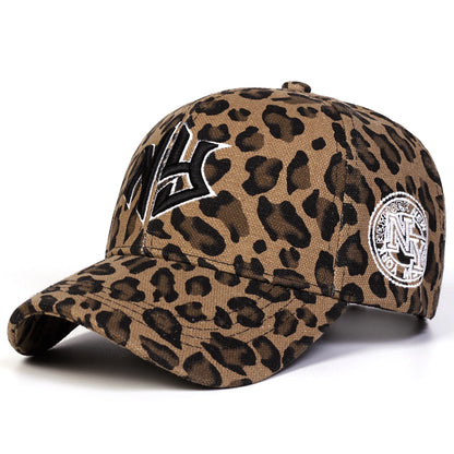 Unisex NY Embroidery Leopard Print Baseball Caps