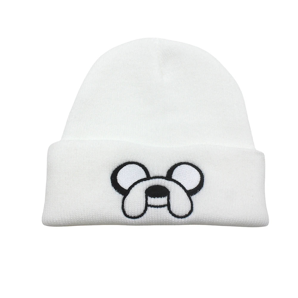 Adventure Time Adult Embroidery Knitted Hats Cartoon Anime Headgear Autumn Cap