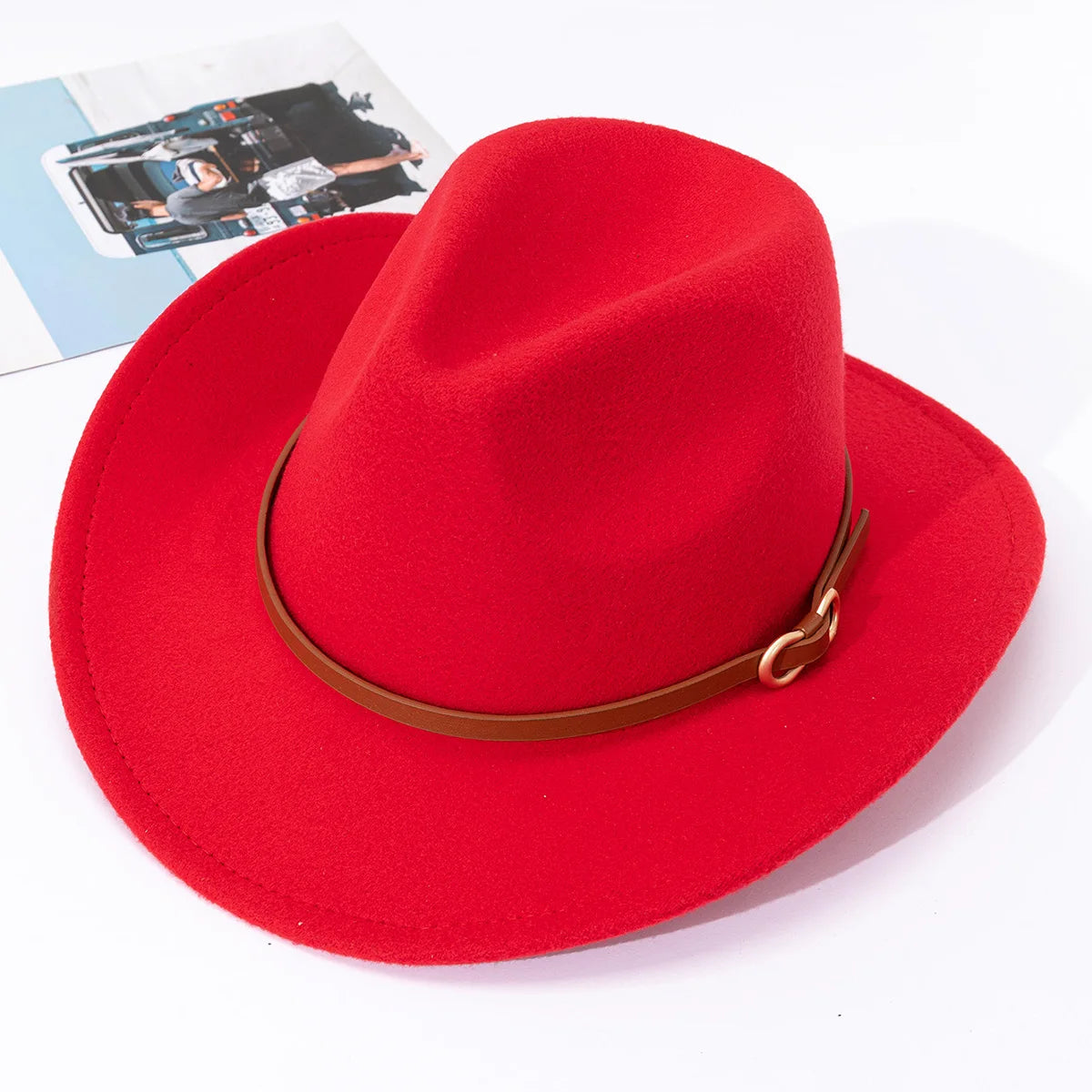 British Style Belt Soft Felt Hat For Men And Women Top Hat