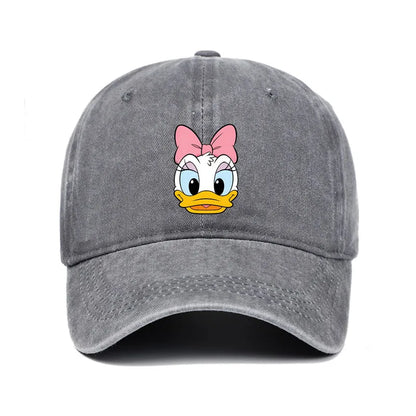 Unisex Vintage Washed Mickey Minnie Print Baseball Cap for Men Women