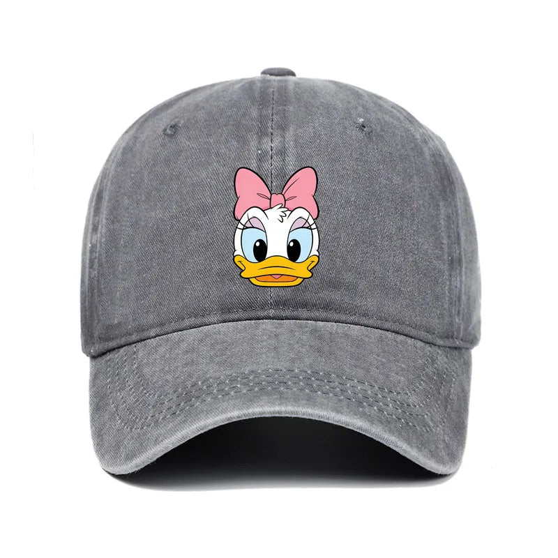 Unisex Vintage Washed Mickey Minnie Print Baseball Cap