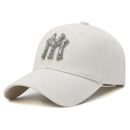 New MY Inlay Diamond Men's Outdoor Sports Baseball Hats Women's Fashion Trend