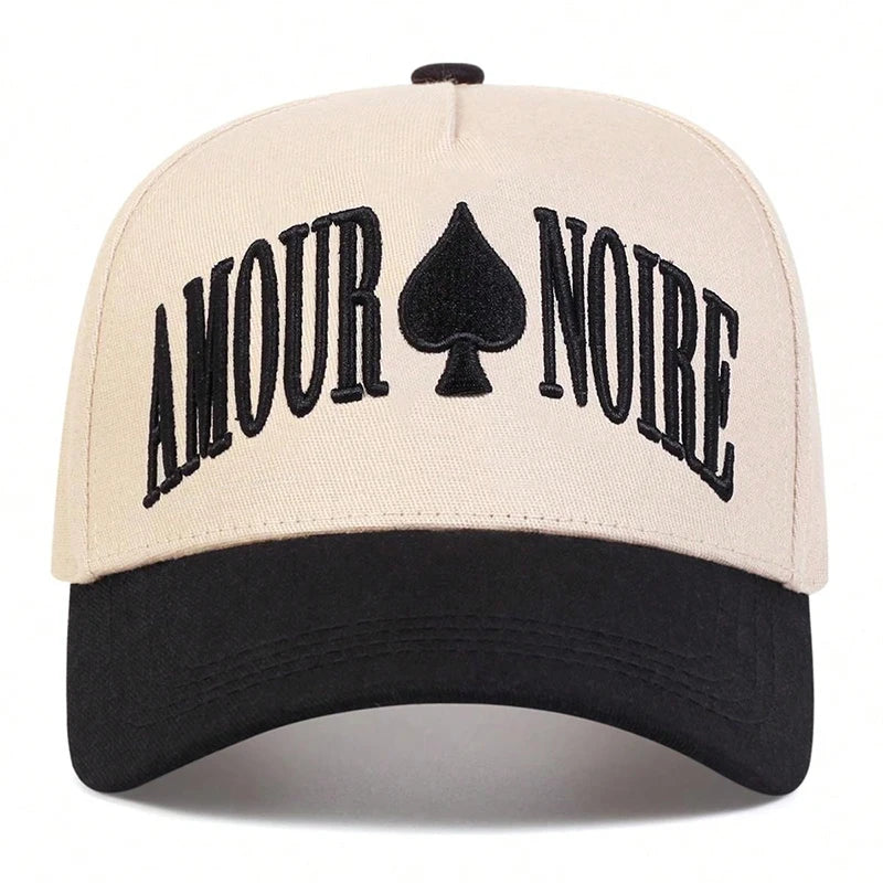 Unisex Amour Noire Spades Embroidery Baseball Caps Spring and Autumn