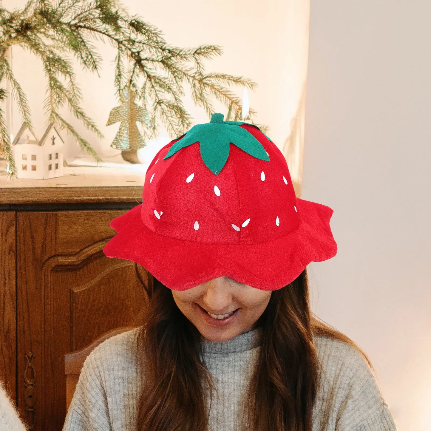 Halloween Soft Cotton Strawberry Fisherman Hat Decorative Party Cosplay
