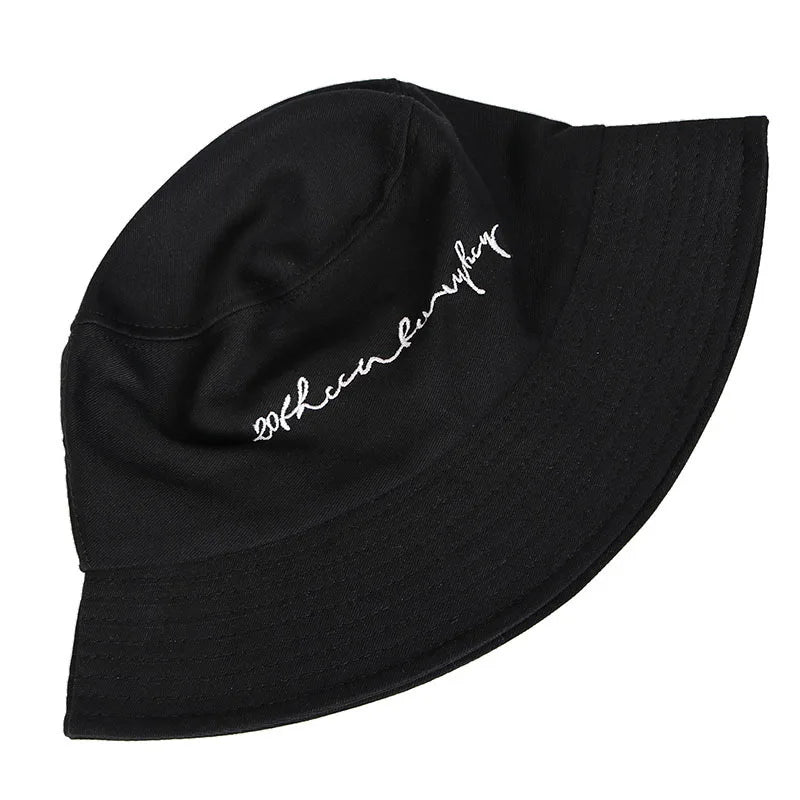 Summer Men Women Bucket Hat Casual Letter Embroidery Fisherman Hats