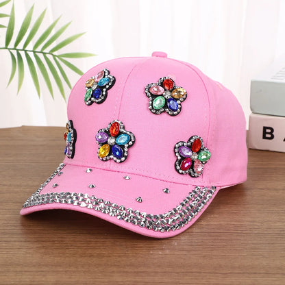 Colorful Flower Shining Baseball Cap Unique Stylish Cowboy Hat