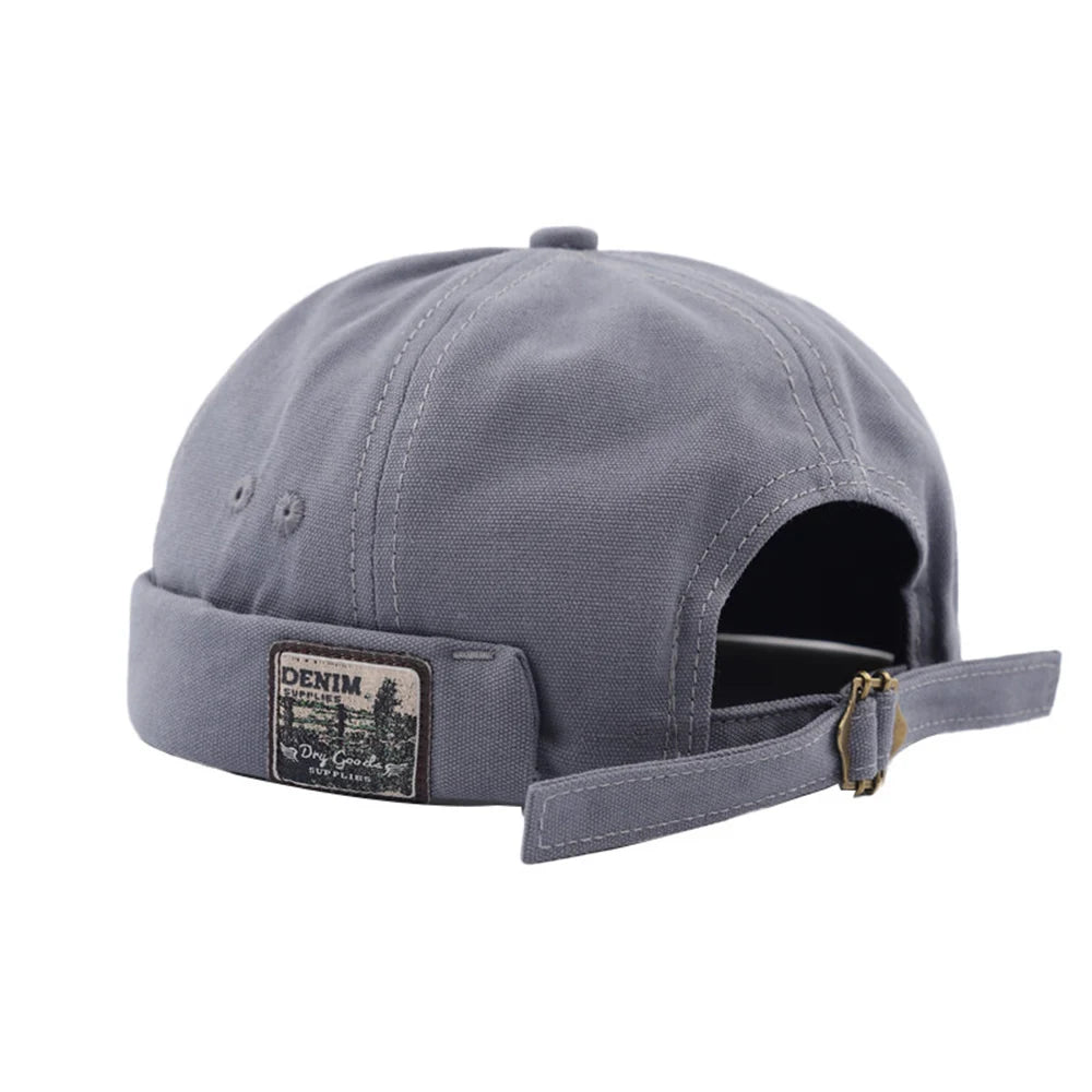 Fashion Cotton Brimless Hat Men Women Retro Skullcap Melon Docker Cap