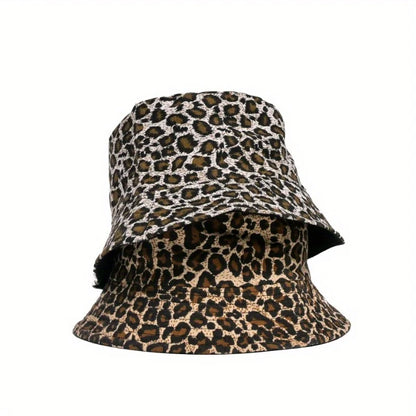 Leopard Print Bucket Hat Fisherman's Hat