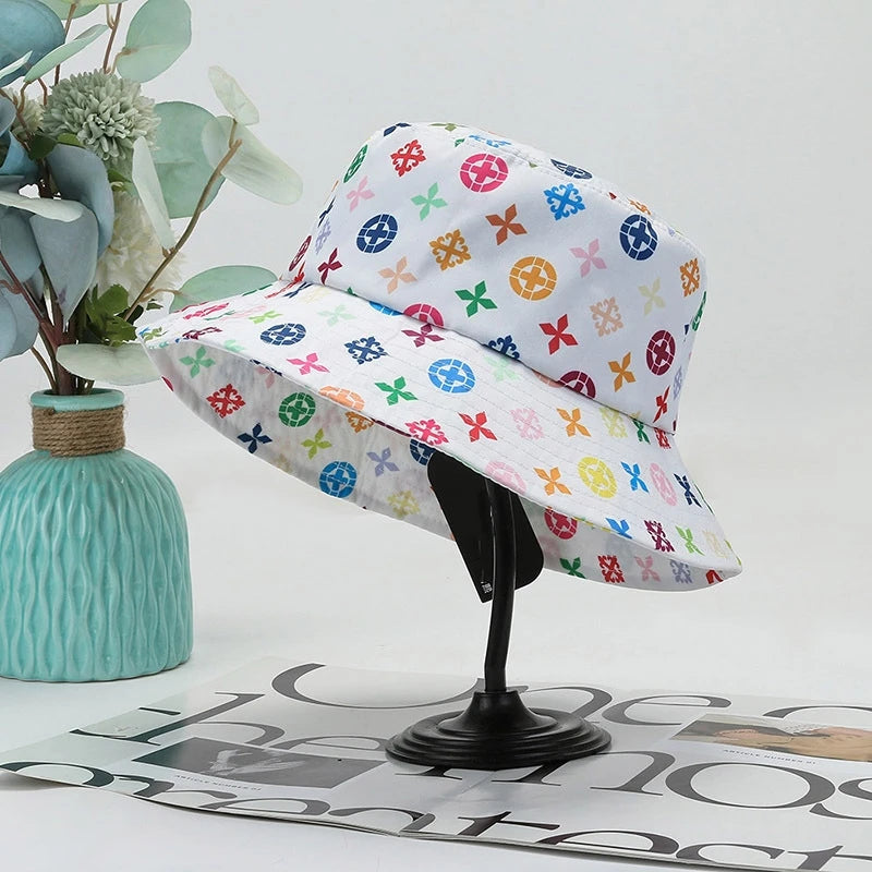 Women Harajuku White Summer Bucket Hat