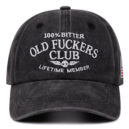 Old Club Vintage Wash Letter Embroidery Baseball Cap