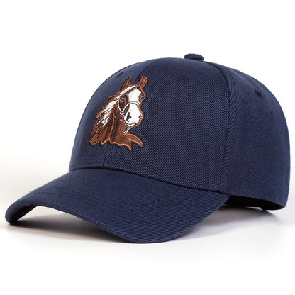 Unisex Horse Embroidery Baseball Caps Spring Autumn Outdoor Adjustable