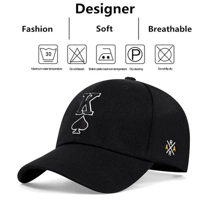 Fashion Poker K Letter Embroidery Hip-Hop Hats Outdoor
