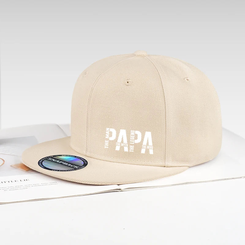 Fun Dad Hero Slogan Printed Flat-Brim Cap Baseball Cap for Men