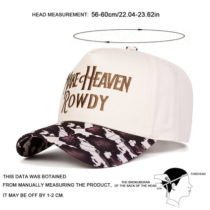 Unisex Make Heaven Rowdy Letter Embroidery Baseball Caps Spring Autumn