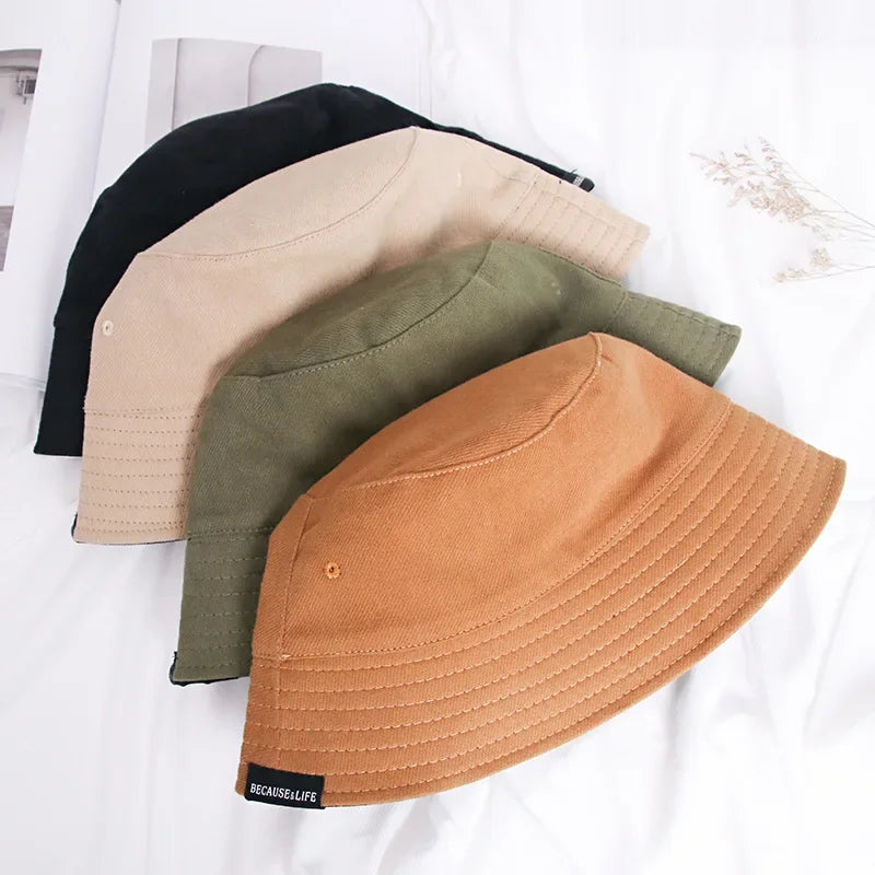 Cotton Warm Solid Bucket Hat Fisherman Hat