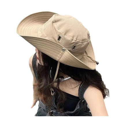 Summer Men Bucket Hat Outdoor UV Protection Wide Brim Hunting Hiking Hat