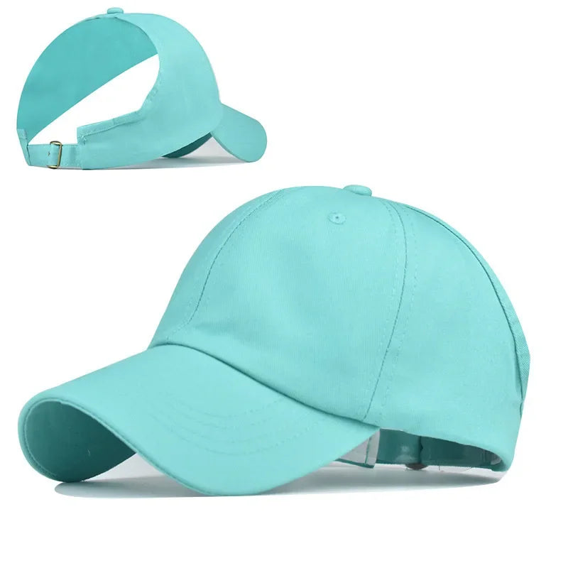 New Summer Women Custom Logo High Ponytail Baseball Cap