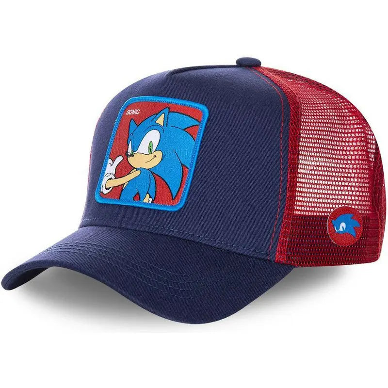 Unisex Cartoon Blue Hedgehog Breathable Mesh Baseball Hat