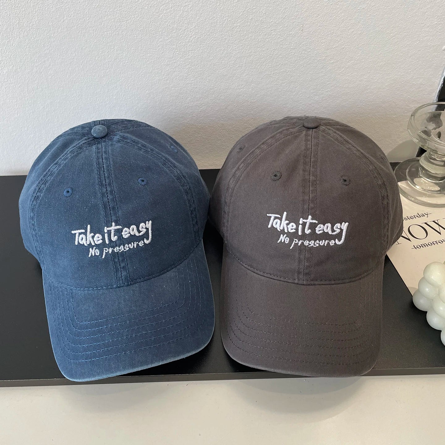 Letter Embroidery Soft Top Baseball Cap Fashion Casual Versatile Couple Cap