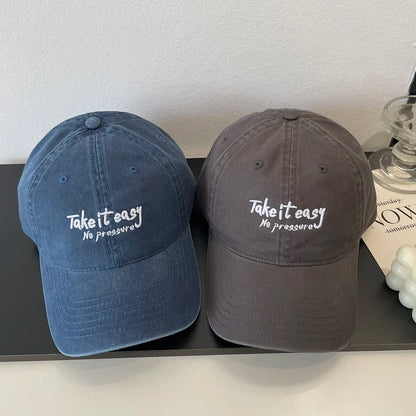 Letter Embroidery Soft Top Baseball Cap Fashion Casual Versatile Couple Cap