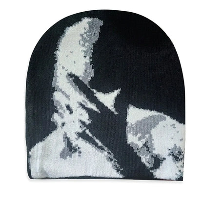 Fashion Printing Knitting Cap Hat Y2k Fiber Cold Cap Keep Warm Couple Warm Hats Outdoor