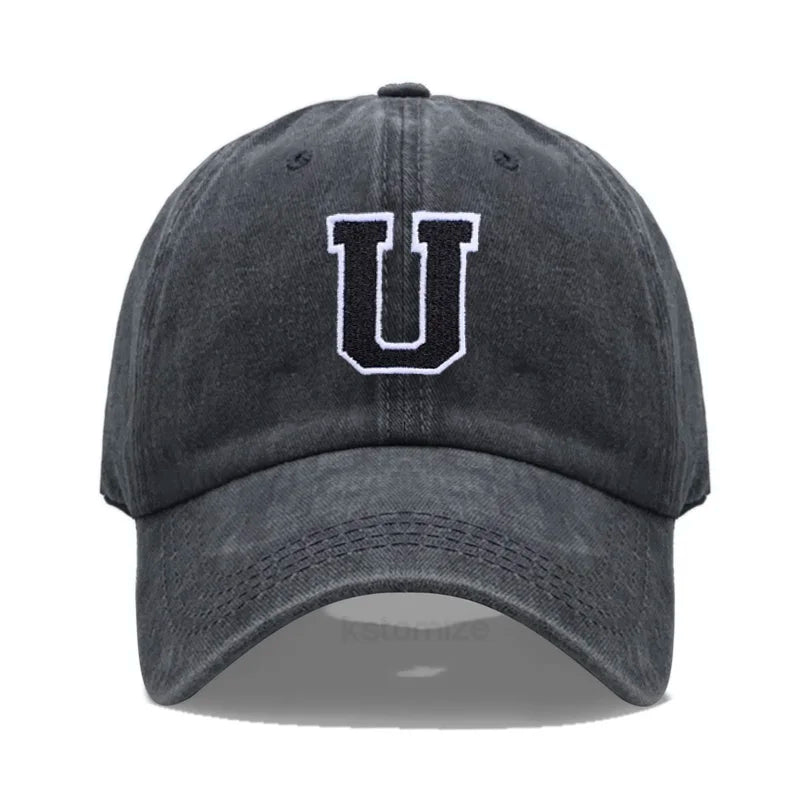 Initial Letter A-Z Embroider Baseball Cap