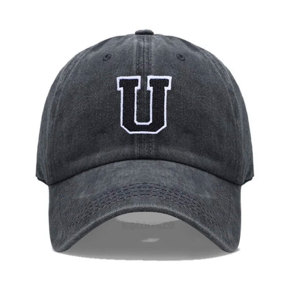 Initial Letter A-Z Embroider Baseball Cap