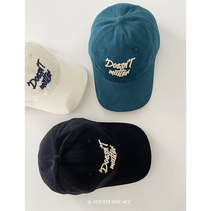 Hat Women's Autumn Washed Cotton Peaked Cap Men