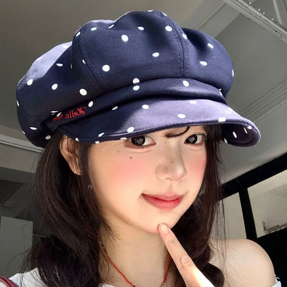 Women Spring Autumn Travel Casual Versatile Show Face Little Cloud Painter Hat