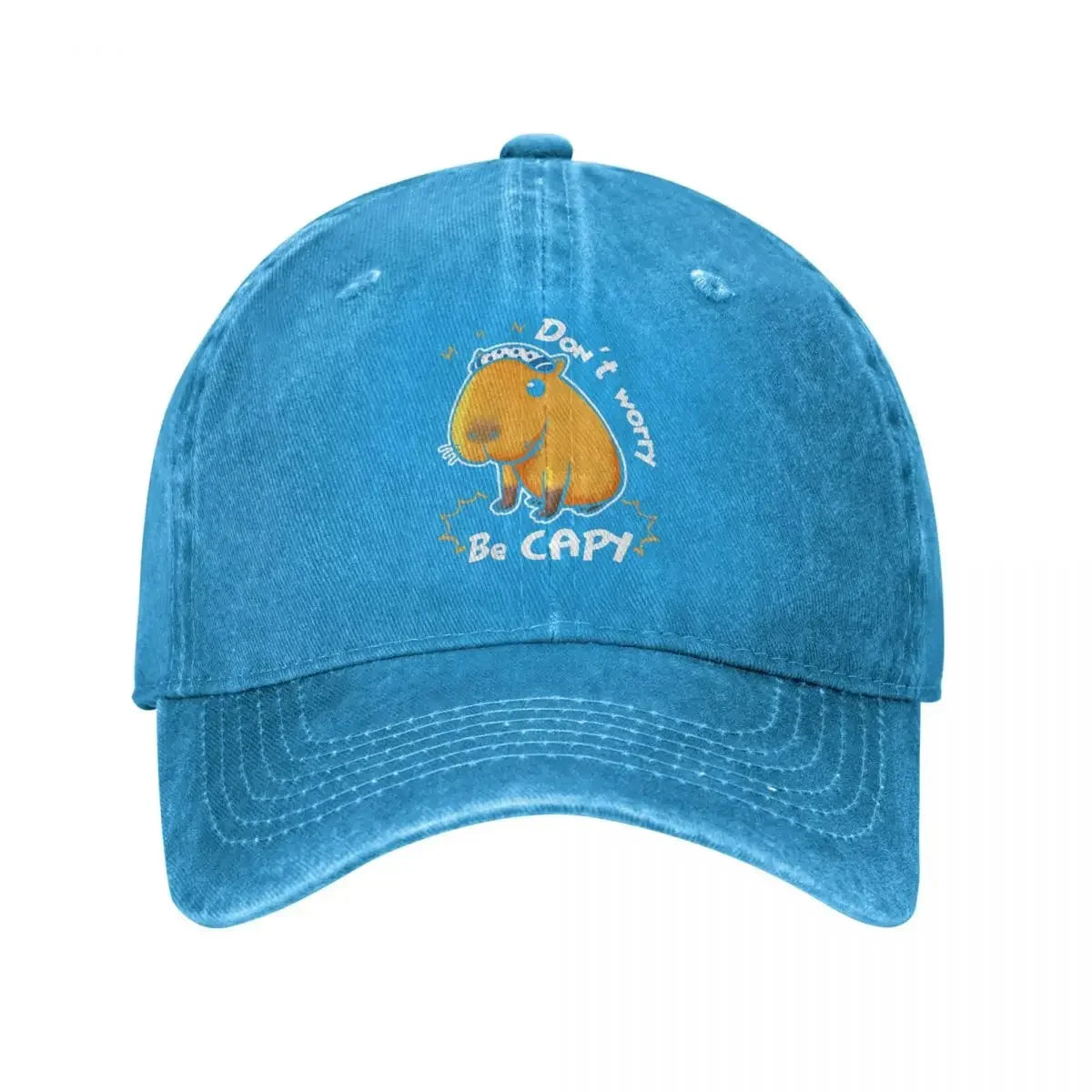 Classic Denim Capybara Don't Worry Be Capy Baseball Cap Men Women Spring Autumn