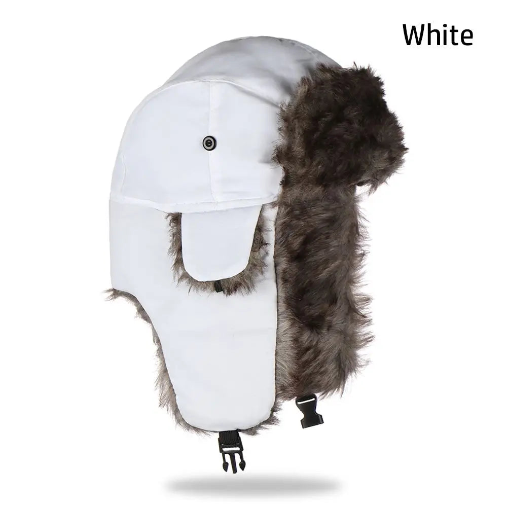 Men Women Fur Earflap Winter Cap Russian, Ski Hat, Warm Hat