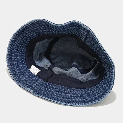 Denim Solid Color Bucket Hat Fisherman Hat Outdoor