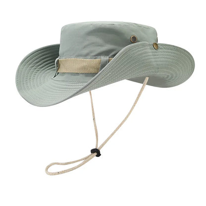 Solid Drawstring Women Bucket Hats Men Cap