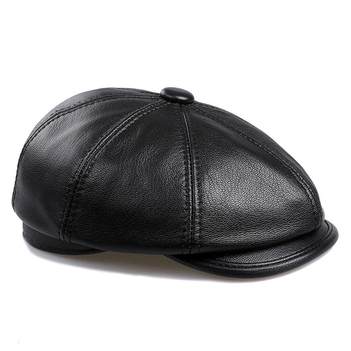 Genuine Leather Newsboy Caps For Men