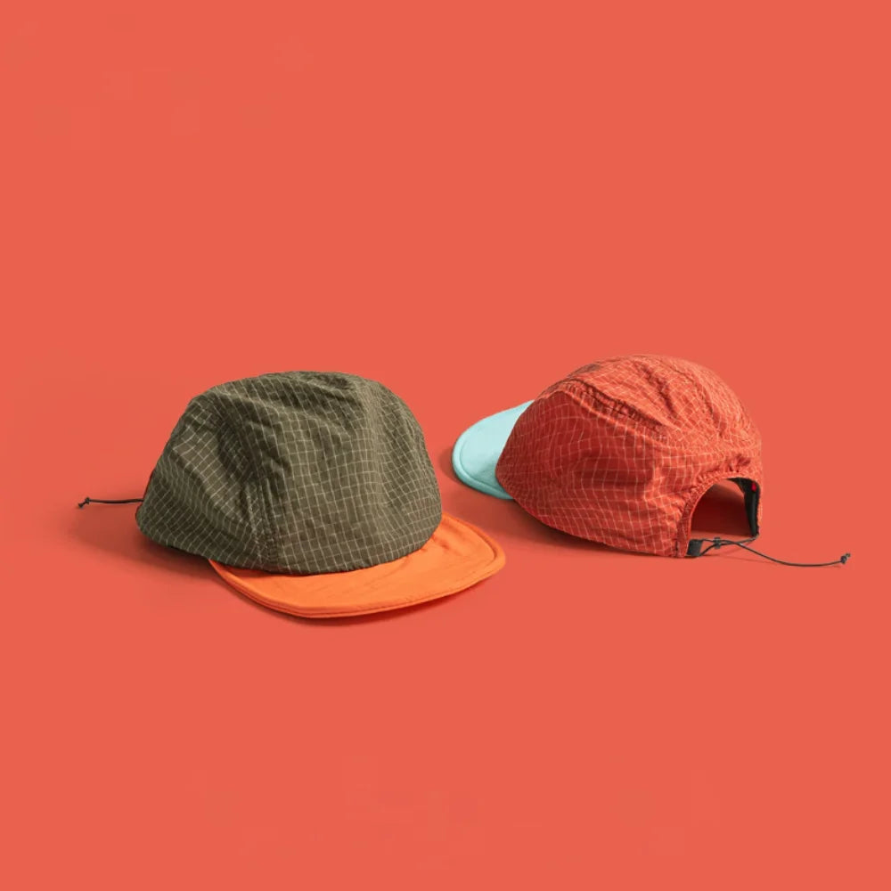 Baseball Cap Nylon Short Brim Korean Style Color Block Mesh Adjustable Breathable Hat