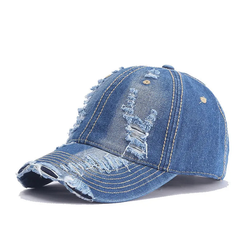 Women Men Leisure Ripped Baseball Cap